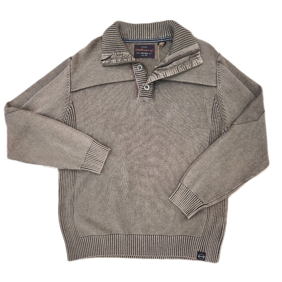 Weatherproof Vintage 1/4 Zip Gray Wash Sweater, Men's Large - Picture 1 of 7